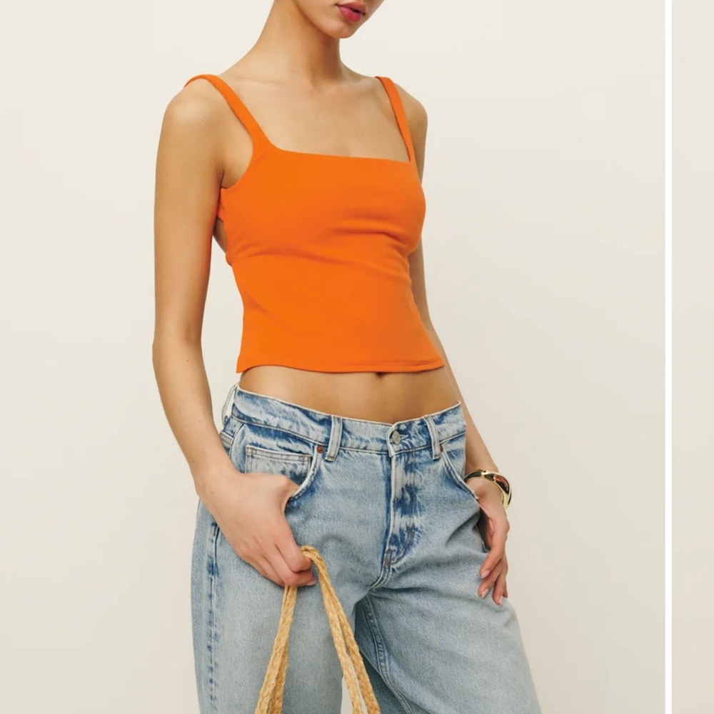Reformation Cairo Knit Top Orange - Size S